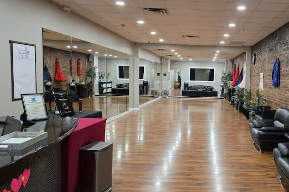 Scenery on Atlantic Ocean Bay shore at Sandy Hook. View on NYC from lighthouse, or light house. It is called Navesink Twin Lights. It is in Highlands in Monmouth County in New Jersey, USA. Blue sky